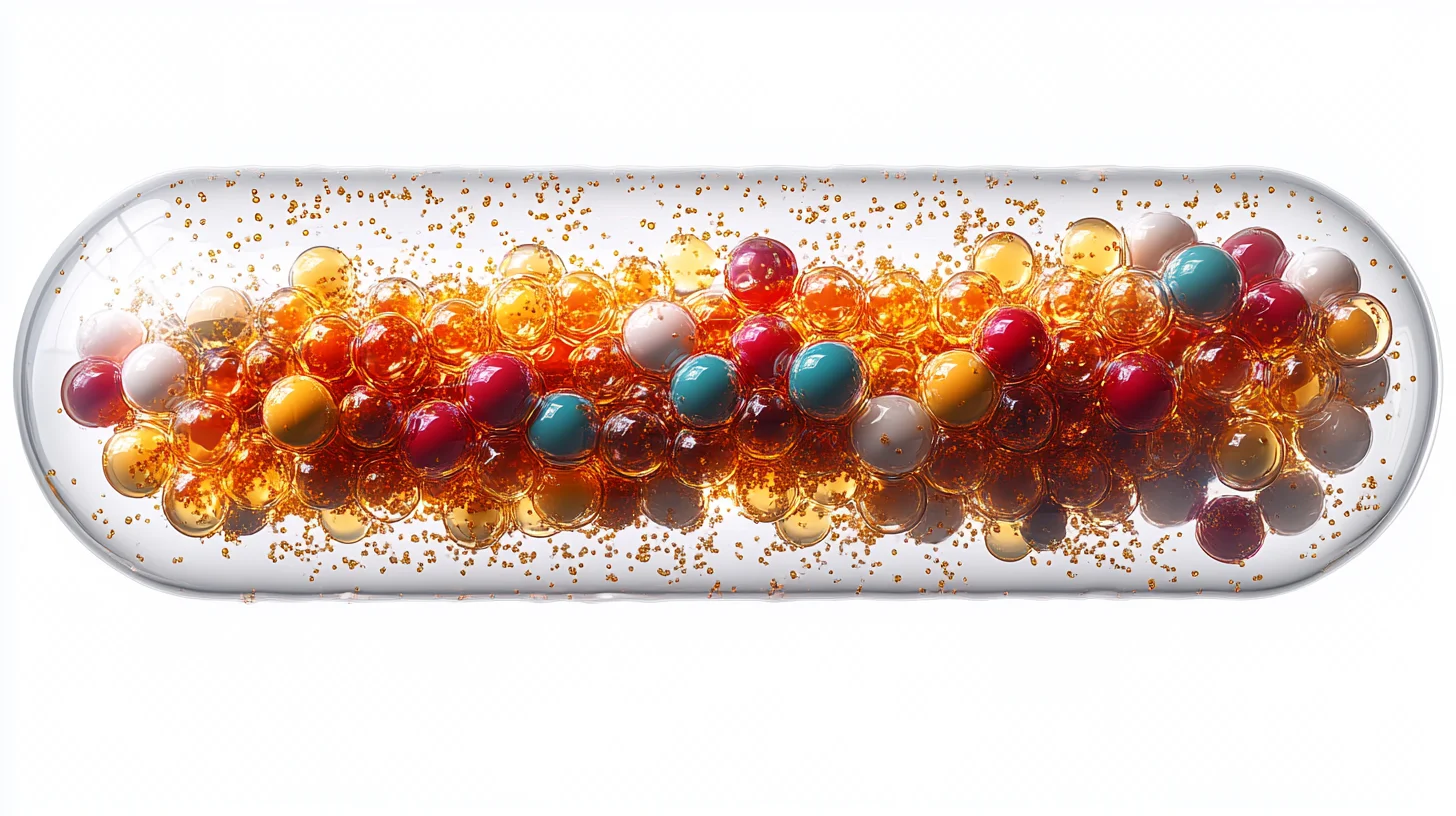Softgel capsule cross-section — precision manufacturing