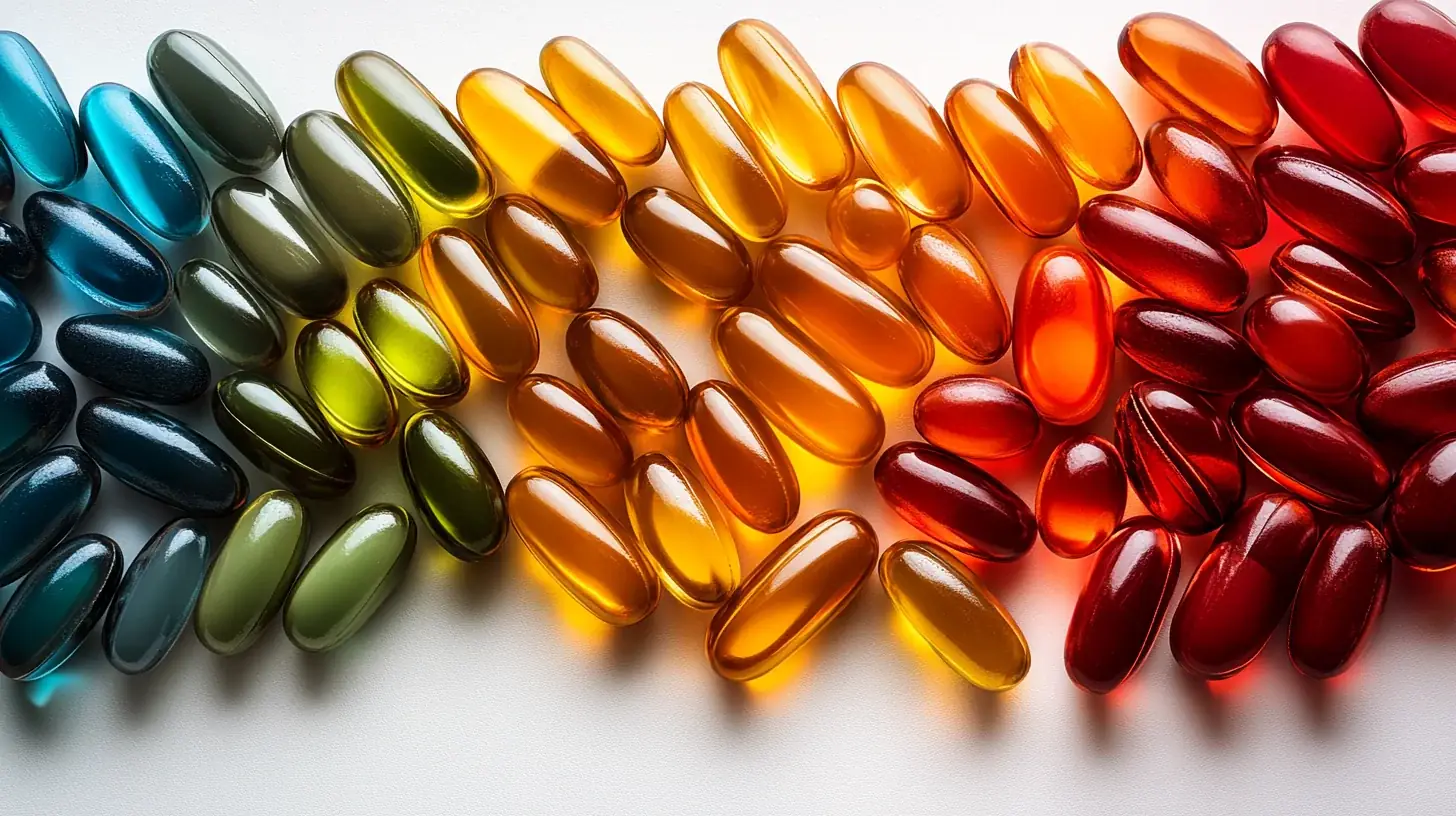 Premium softgel capsules — gradient colors